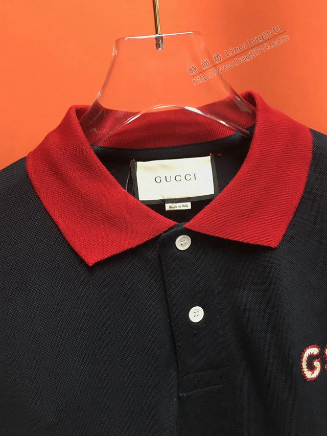 Gucci男T恤 2020新款 原版定制珠地棉 頂級品質 古馳POLO衫  tzy2479